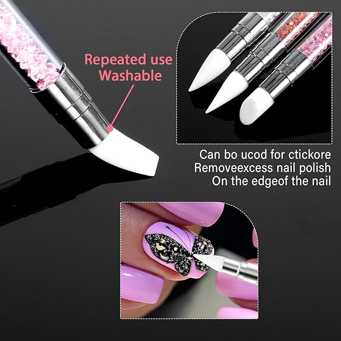 3 Pcs Nail Art Sculpture