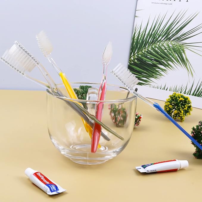 50pcs Disposable Toothbrushes with Toothpaste (5 Colors)