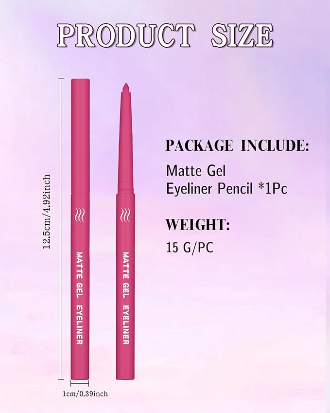 Purple Gel Eyeliner Pencil, Retractable Cream Matte Eye Liner Pencils, Waterline Eye Makeup Liners, Waterproof & Smudge Proof Eyeliner Facial Makeup Gift for Mature Women,Girls, Christmas – M09 Purple
