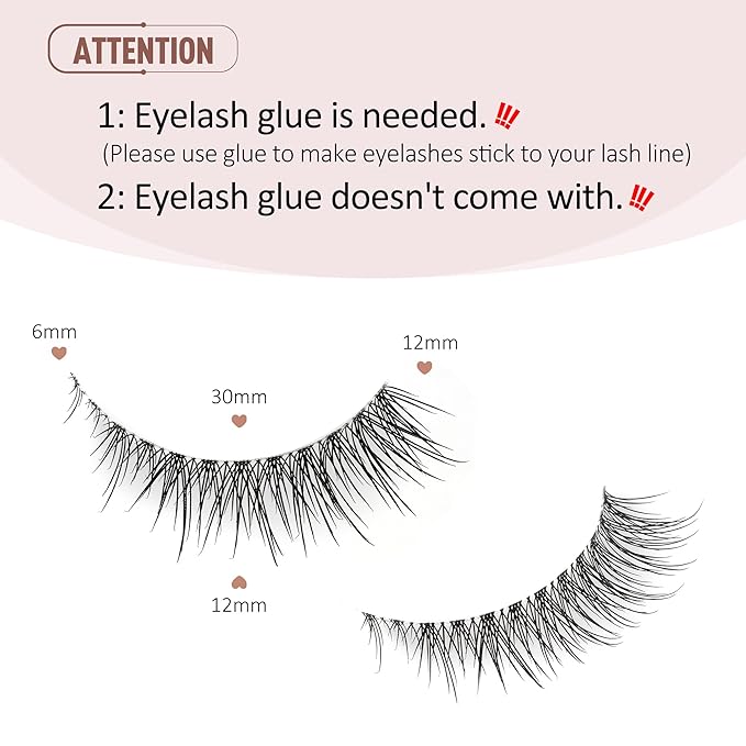 Onlyall Natural False Lashes Wispy Fake Eyelashes 7 Pairs B93