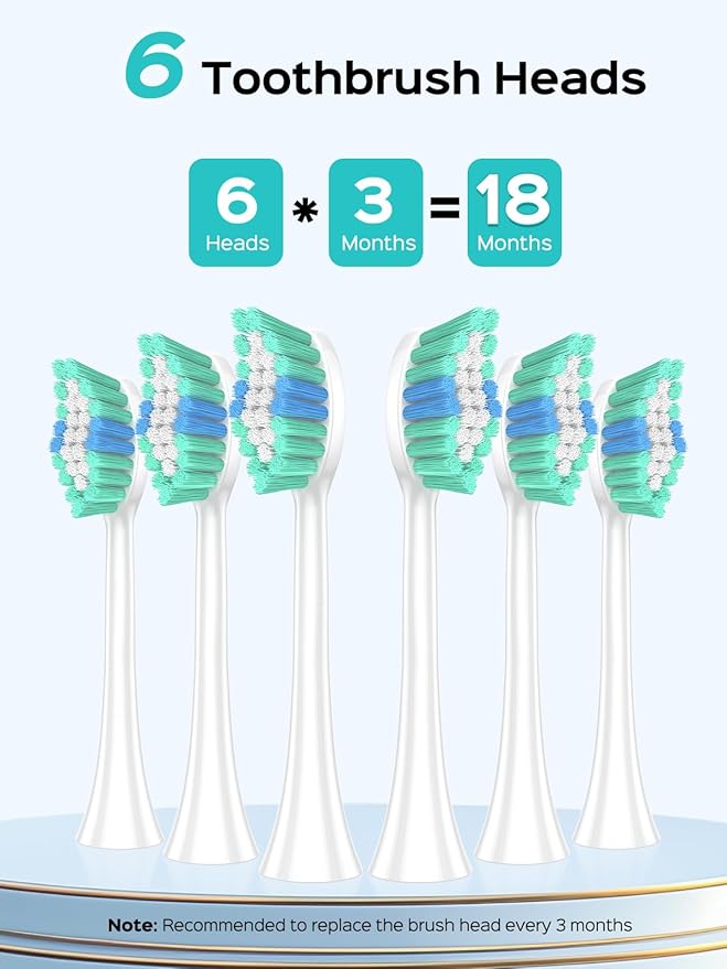 COSLUS Sonic Electric Toothbrush for Kids & Adults C40(DY-108Pro): 47000 VPM for Deep Cleaning with Travel Case - 5 Modes for Sensitive Teeth & Braces, Wireless Charging, 6 Brush Heads, Pink (1PC)