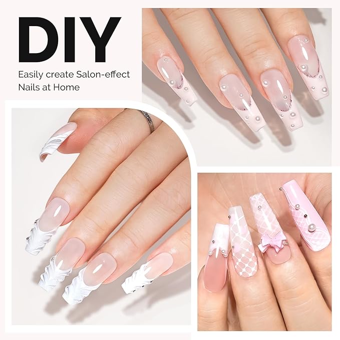 MelodySusie Long Coffin X Nail Tips - 300Pcs 15 Sizes Clear Acrylic, Half Matte Full Cover Press on Nails for DIY Extension & Salon Use,Pre-Shaped for Long-Lasting Manicure