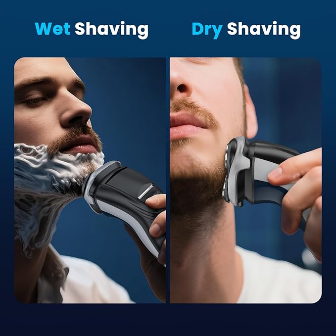 SweetLF Electric Razor for Men with Pop-Up Trimmer, IPX7 Waterproof Electric Shaver, Rechargeable Shavers for Men, Type-C, 120Mins Runtime, Plug & Play