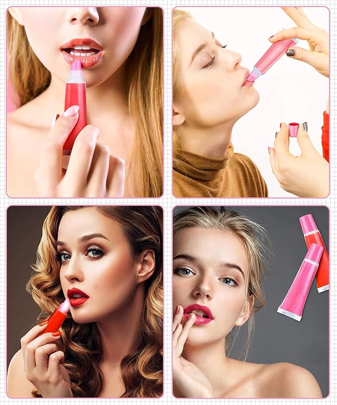 7Pcs Lip Gloss Tubes 10ml - Clear Lip Balm Containers, Refillable Squeeze Tubes for Lip Gloss, Soft Empty Mini Cosmetic Tubes for Lip Gloss and Travel Toiletries