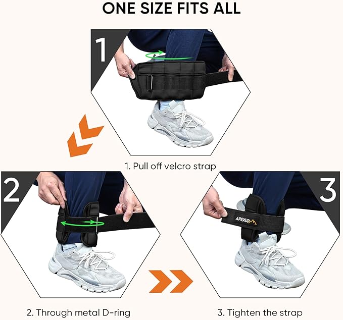 APEXUP 7 lbs/Pair Adjustable Ankle Weights for Women