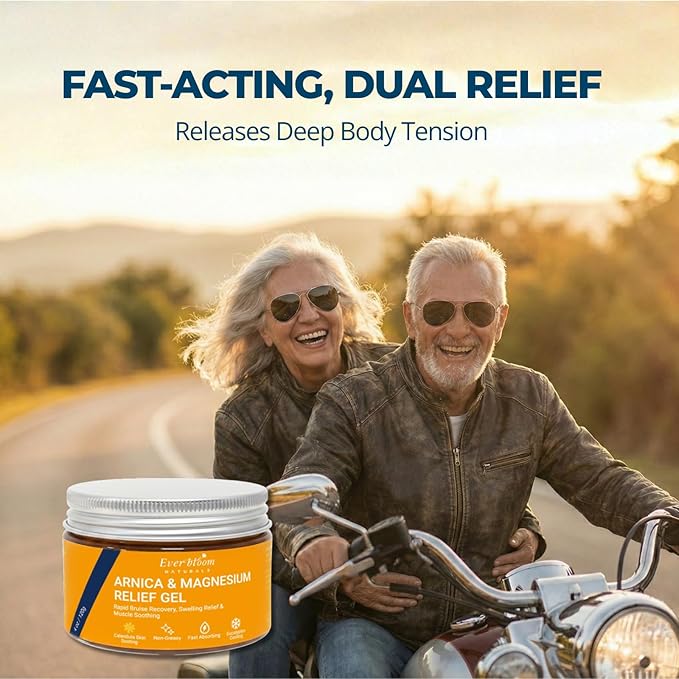 Arnica & Magnesium Calming Face Moisturizer Gel 4oz, Fast Recovery for Skin Bruising, Redness & Puffiness. Soothing Massage for Tension, Spasms & Thin Skin. With Emu Oil &E ucalyptus. Non-Greasy.