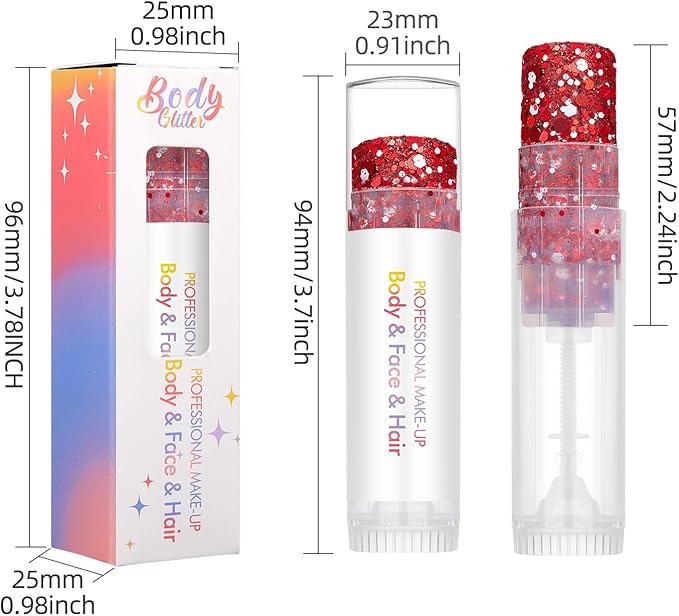 Red White and Green Face Glitter,Sparkling Neon Outfit Party Holographic Sequins Paint Mardi Gras Accessories Body and Hair Glitter Gel Makeup.