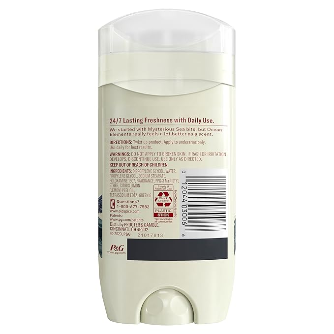 Old Spice Deodorant for Men, Aluminum-Free, Deep Sea Scent with Ocean Elements, 3 oz (Pack of 3)