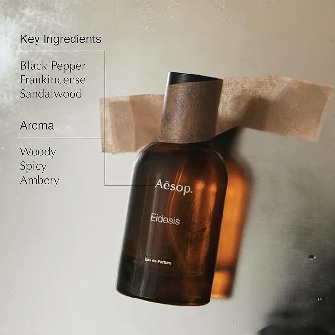 Aesop Eidesis Eau De Parfume | Woody, Spicy, and Ambery Scent with Black Pepper, Frankincense, and Sandalwood | 1.69 oz