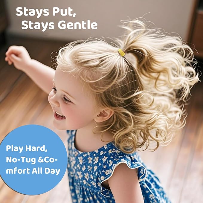 150PCS Baby Hair Ties, IKOCO Small Hair Ties for Little Girls Kids No Crease Seamless Colorful Ponytail Holders,8 Candy Colors