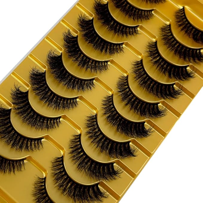 HBZGTLAD Soft Mink Eyelashes 3D Curl Winged End Eye Elongated Fake Lashes Thick Handmade Natural False Eyelash Messy Cross Lash Wholesale (XT18)