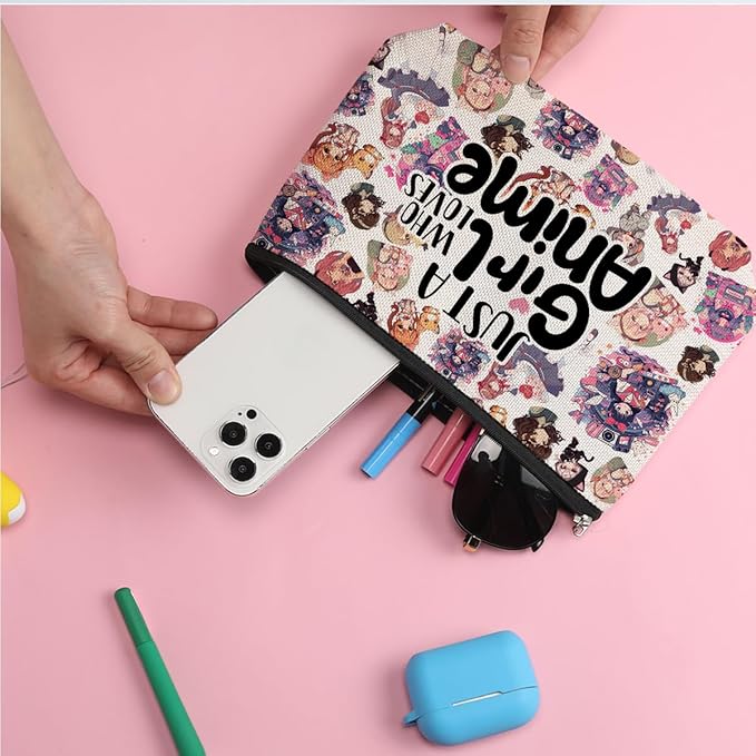 Anime Merch Anime Stuff Anime Makeup Bag, Graduation Nurse Day Birthday Anime Accessories Anime Gifts for Women Teen Girls Anime Lovers Fan Daughter Sister Granddaughter Best Friend Cosmetic Bag