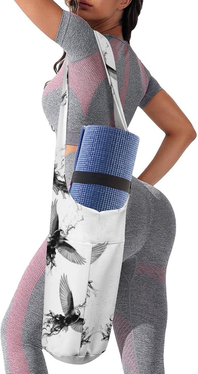 Portable Single Shoulder Yoga Mat Bag Carrier with Pocket Spacious Storage for Yoga Gym Fitness