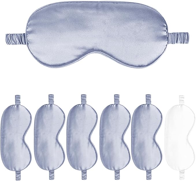 7PACK Satin Eye Mask Silk Sleep Masks Silky Blackout Eyes Covers Sleeping Blindfold Eyeshade Wedding Bridal Gift Travel Naps