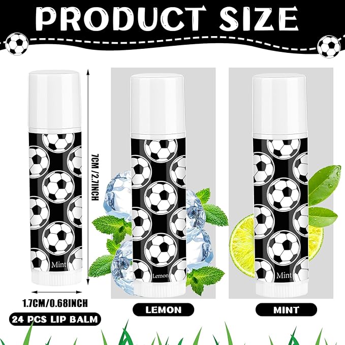 24 Pcs Soccer Lip Balm Soccer Supplies
