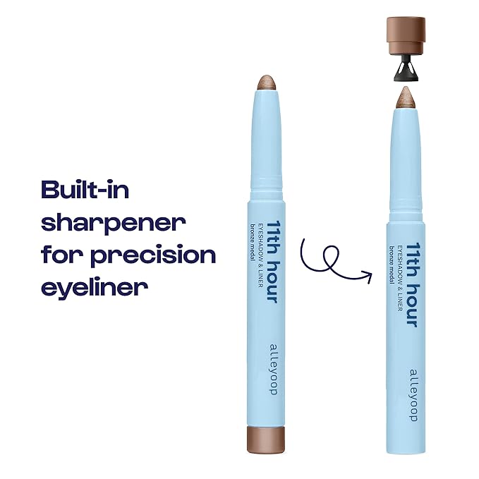 ALLEYOOP 11th Hour Cream Eyeshadow & Liner Stick Bundle – Bronze Medal (Shimmer) & Charcolit (Shimmer) -Waterproof, Smudge-Proof, Crease-Proof Eyeshadow for Over 11 Hours
