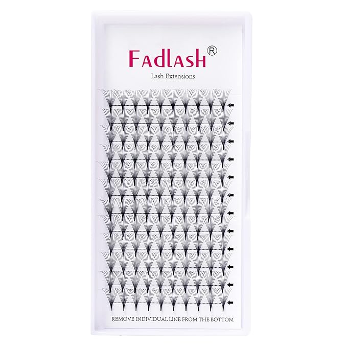 Volume Lash Extensions 10D 0.07 C Curl 18mm Premade Fans Eyelash Extensions Pointed Base Middle Stem Lashes (10D-0.07-C, 18mm)