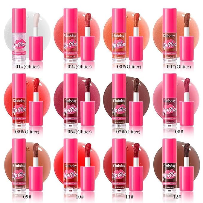 Lip Plumping Gloss Lip Gloss Moisturizing Tinted Lip Gloss Long Lasting Waterproof Hydrating Plumping Lip Oil For Women (12#)