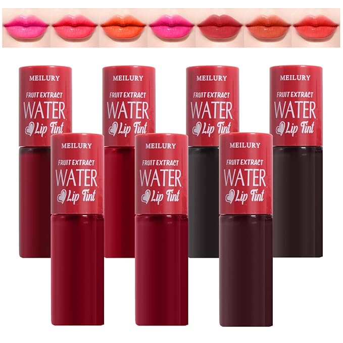 7 Colors Korean Lip Tint Stain Set Long-lasting Waterproof Velvet Lip Tint Moisturizing Lip Gloss Set,Multi-Use Lip and Cheek Tint for Women Daily Lip Makeup