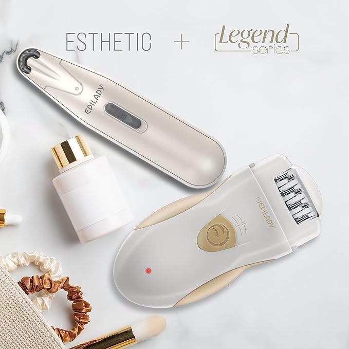 Epilady Epilator Bundle – Legend 5 Full Body Epilator + Esthetic Facial Hair Remover, Rechargeable Hair Removal for Women, Smooth Legs, Arms, Underarms, Bikini & Face, Long-Lasting Root Hair Removal