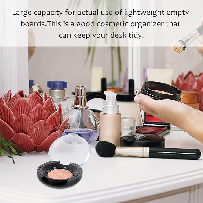 Lurrose Makeup Pallet 8pcs Empty Eyeshadow Trays Round