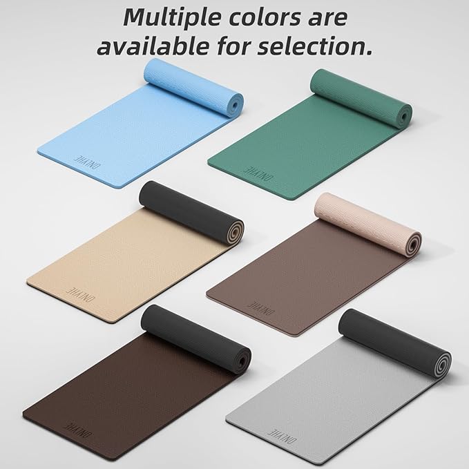 Yoga Mat Thick(8mm)Exercise Mat Non Slip Anti-tear,Pilates Mat for Men and Women,Workout Mats for Home,Barefoot Workouts and Floor Exercise,with Carrier Strap(71"x 24")