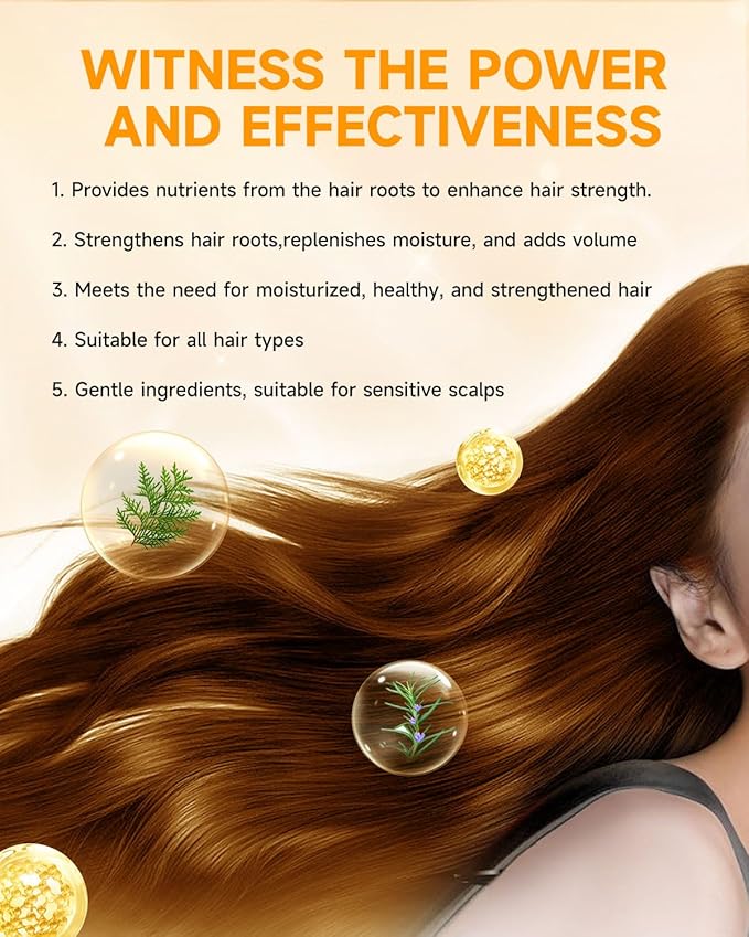 Hair Growth Spray, Hair Growth Oil Spray, with Biota Orientalis, Rosemary Oil & Biotin, Strengthens Hair Roots, Prevent Hair Thinning & Loss, Thicker Fuller Hair for Women & Men (3 pack, 3% Rosemary)