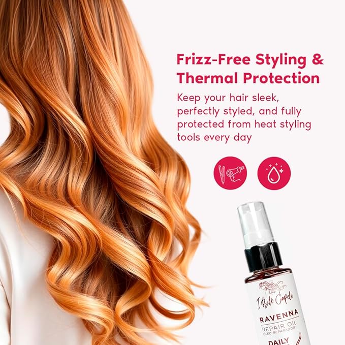 I Belli Capelli Ravenna Hair Straightening Kit – Repair Hair B-tox, Aloe Vera Shampoo & Conditioner, Repair Oil – Intense Hydration, Shine – Formaldehyde-Free – For All Hair Types (4-Pack)