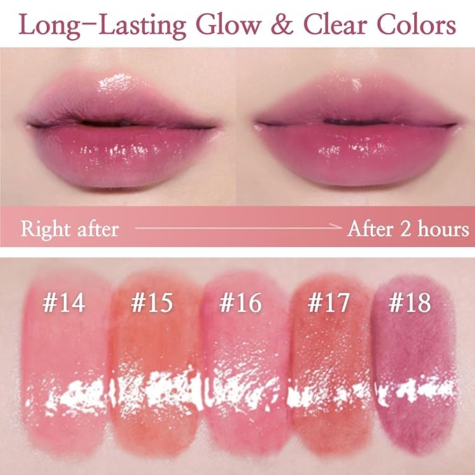 BBIA Glow Lip Tint β Lip Plumping, Volumizing Glossy & Glowy Lip Stain Naturally Moisturizing Comfortable Texture Lightweight Long-Lasting Vivid Color Non-Sticky Non-Dry Korean (14 DAILY, Pack of 1)