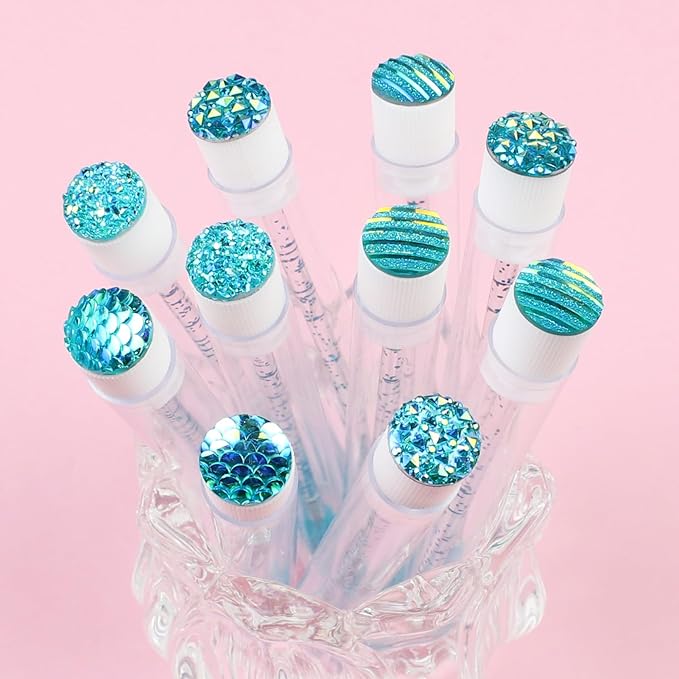 20 Sets Mascara Wand Tube Diamond Eyelash Spoolies Babyblue Mascara Brushes Lash Brush Makeup Tool Applicator Eyelash Brush Tubes Makeup Brush (4C-Babyblue)