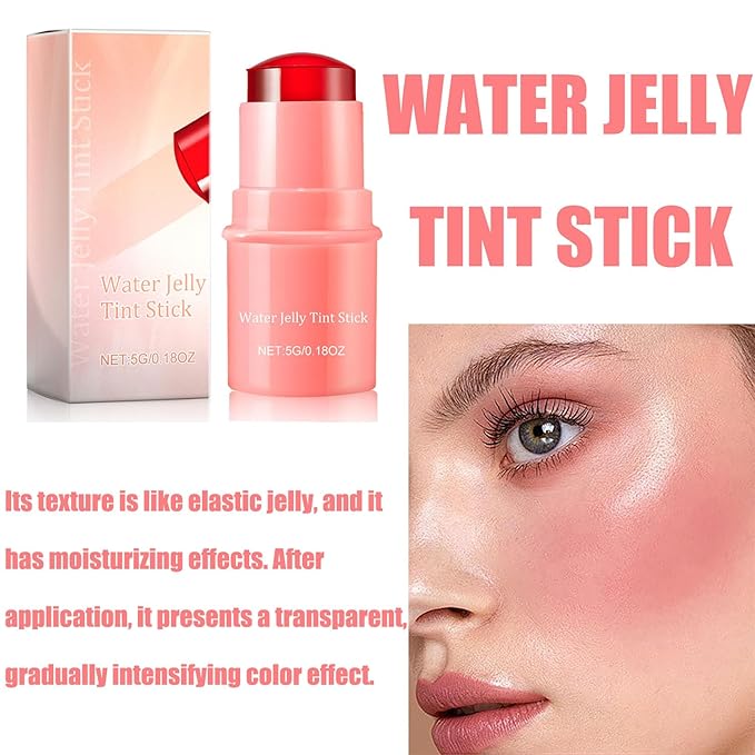 Milk Cooling Water Jelly Tint, Jelly Blush Stick Makeup Jelly Tint, Milk Jelly Blush, Cruelty Free, Blush Stick for Cheeks and Lips