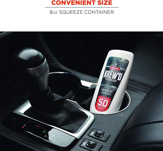 Ergodyne KREW'D 6351 Sunscreen Lotion, Broad Spectrum, SPF 50, 8 oz, 12-Pack