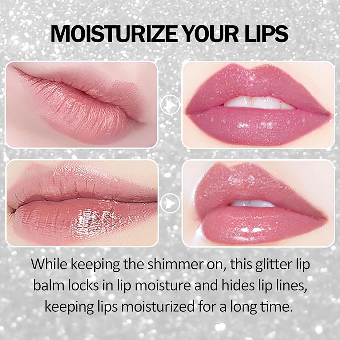 DAGEDA 3PCS Glitter Lipstick, Moisturizing Glossy