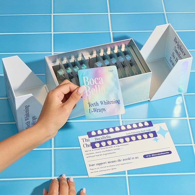 Teeth Whitening U-Wraps โ 10 Treatments โ 15% Hydrogen Peroxide, Enamel-Safe, No Harsh Sensitivity โ Patented Strip Design with Aloe, Calendula & Peppermint โ Fast, Even Whitening