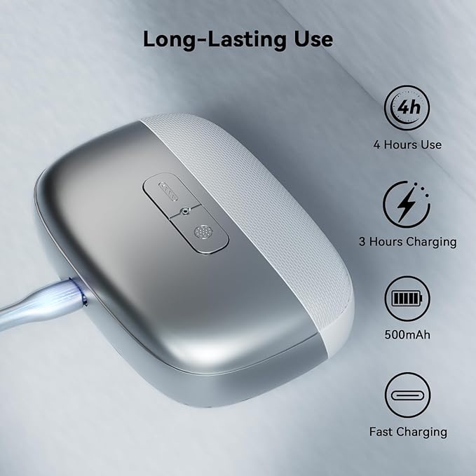 Electric Nail Clipper Fingernail Trimmer: 3-in-1 Automatic Nail Polisher with LED Light, Clip Storage, 2-Speed, Rechargeable Smart Nails Cutter Easy to Use for Seniors, Baby, Adult, Kids, White