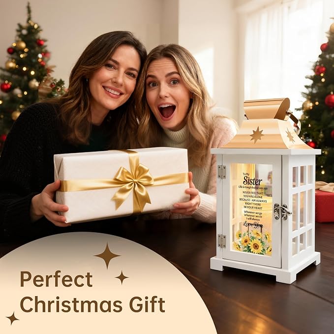 Sister Gifts from Sister, Candle Warmer Lamp Lantern with Timer, Christmas Birthday Gifts for Sisters from Sisters - Thanksgiving Gifts