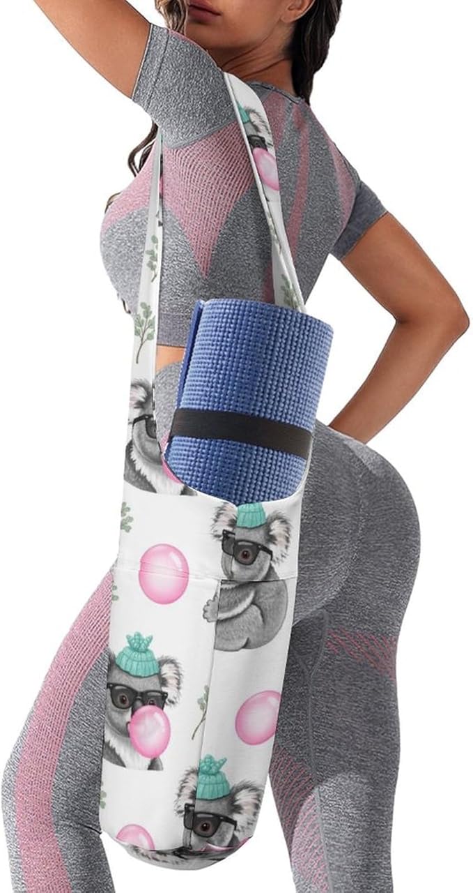 Portable Yoga Mat Carrier Single Shoulder Bag with Pocket Spacious for Yoga Gym Fitness Travel