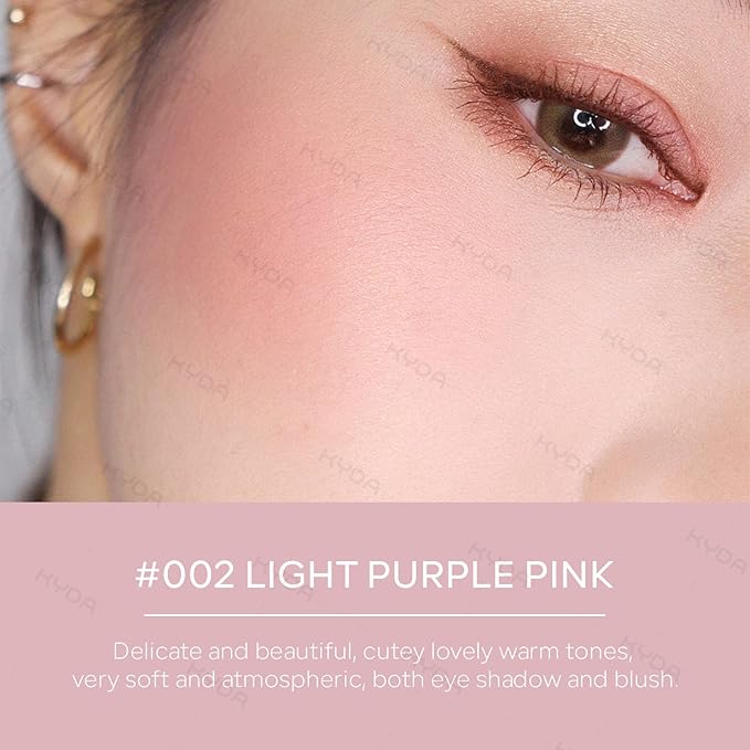 KYDA Multiuse Blendable Eyeshadow & Blush Makeup, Ultra-fine Lightweight Powder, Daily Matte Warm Tone Eyes Makeup, Half Pink Lavender