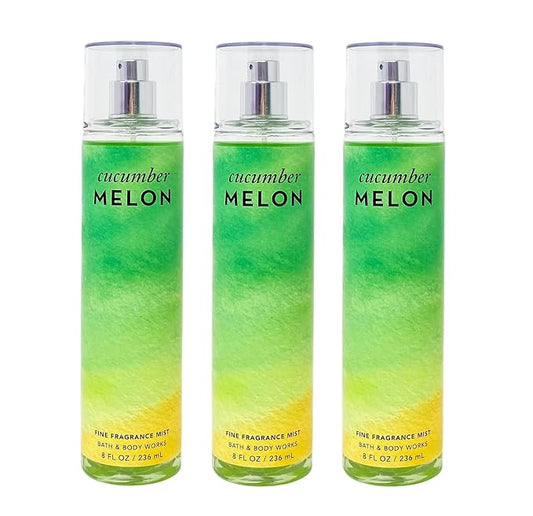 Bath & Body Works Cucumber Melon 3 Pack Fine Fragrance Mist Gift Set - Full Size