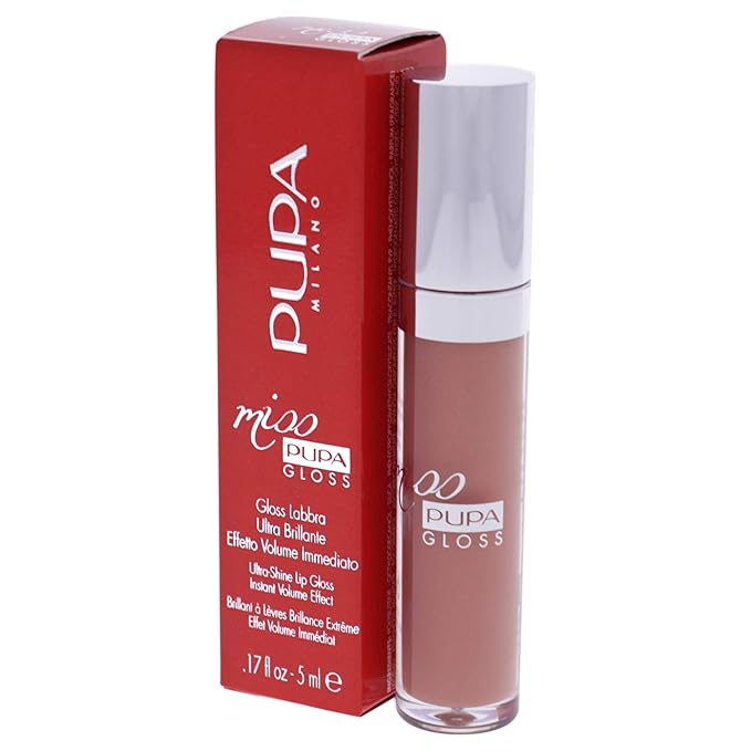 PUPA Milano Miss PUPA Milano Lip Gloss - Shiny, Smooth, Plump - Soft, Innovative Gel Texture - Glides Smoothly On The Lips - For A Moisturizing And Volume Enhancing Effect - 300 Soft Kiss - 0.17 OZ