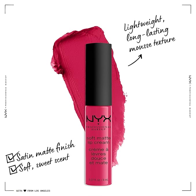 NYX PROFESSIONAL MAKEUP Soft Matte Lip Cream, Lightweight Liquid Lipstick - Antwerp (Mid-Tone Yellow-Toned Pink)