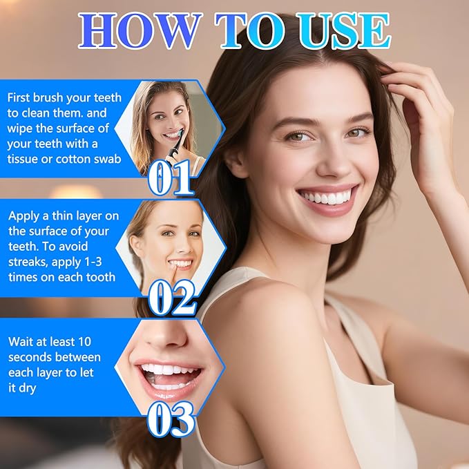 2 Pcs Tooth Paint,Tooth Polish,Teeth Whitening Paint & Polish Kit, Portable Teeth Whitening for Daily Use (2Pcs)