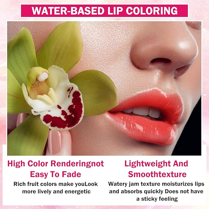 7 Colors Korean Lip Tint Stain Set Long-lasting Waterproof Velvet Lip Tint Moisturizing Lip Gloss Set,Multi-Use Lip and Cheek Tint for Women Daily Lip Makeup