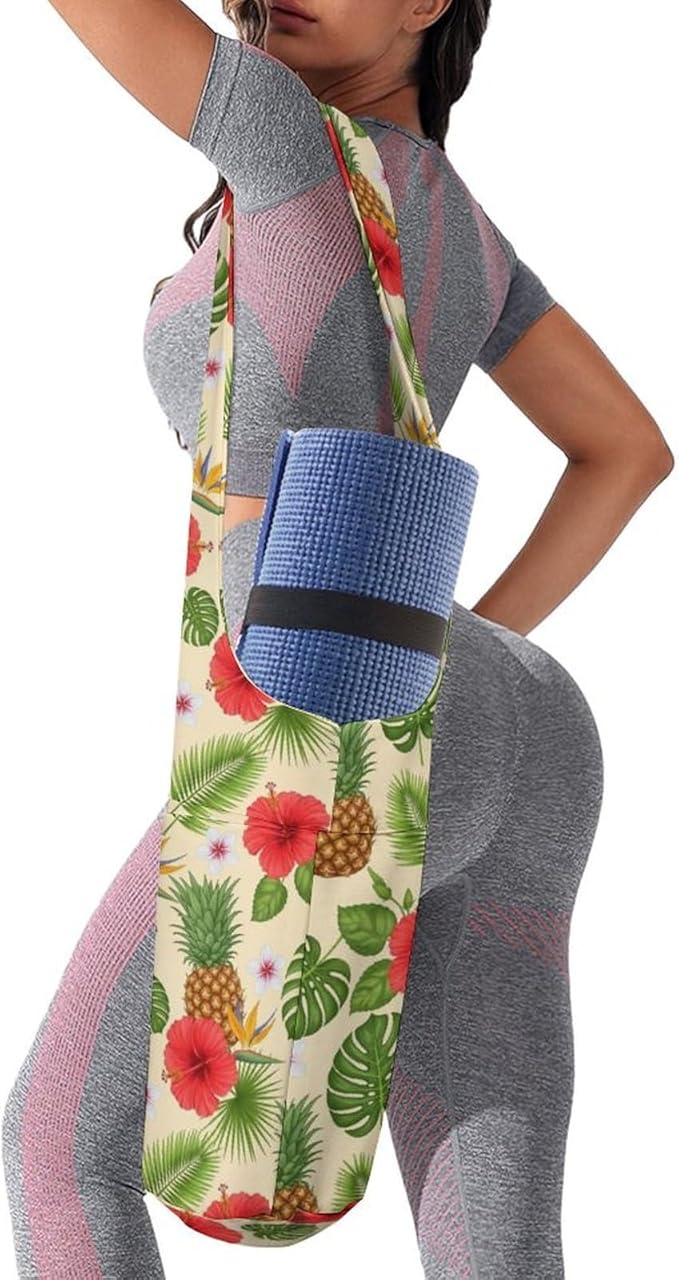Yoga Mat Bag for Women, Stylish Yoga Mat Tote Sling Carrier Bag, Long Strap Exercise Mats Totes Sport Storage Bag