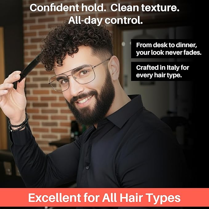 MY DE LUCA NO STRESS Matte Gum Hair Wax for Men, Reworkable Hold Pomade Alternative for Natural Matte Finish, Alcohol-Free Hair Hair Care for Control & Soft Finish, Water-Based, Made in Italy, 100 ml