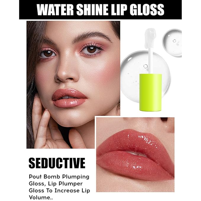 4 Colors Fat Oil Lip Gloss, Lip Oil Lip Glaze Hydrating Lip Glow Oil Big Brush Head Moisturizing Lip Gloss, Shiny Transparent Tinted Plumping Lip Oil Nourishing Non-sticky (A#)