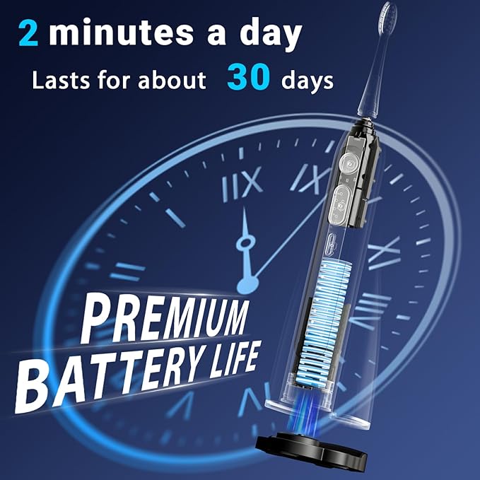 Becoolpet Electric Toothbrush with Water Flosser,Portable Flossing Toothbrush White 8 Mode,IPX8 Waterproof,Equipped Brush Head and Nozzle,for Travel and Home-Black