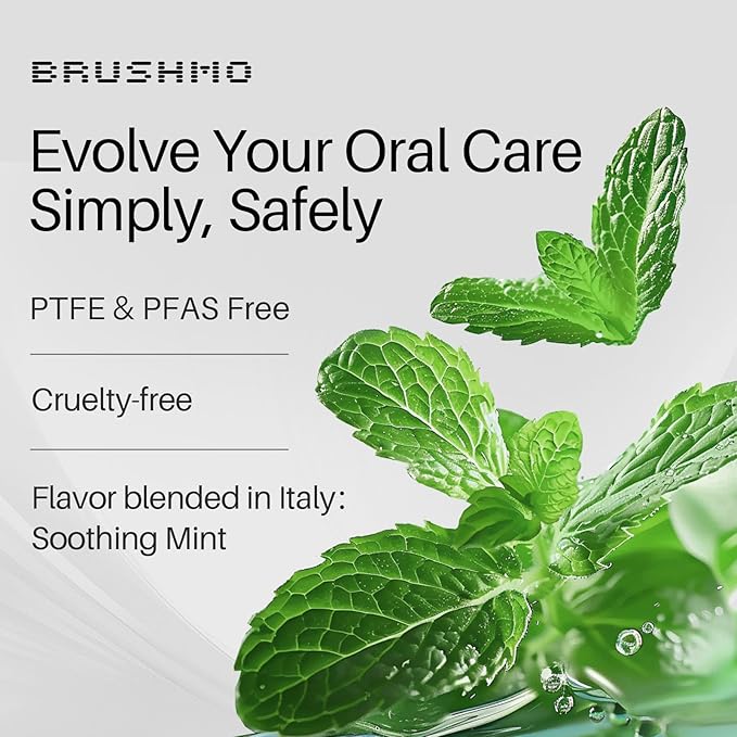 Brushmo Black Floss (BBFloss) - Expanding Floss, Gum-Friendly Soothing Mint Dental Floss, Natural Vegan Wax to Remove Plaque from Teeth, Dentist Designed PTFE & PFAS Free Oral Care, 5 Spools, 275 yd