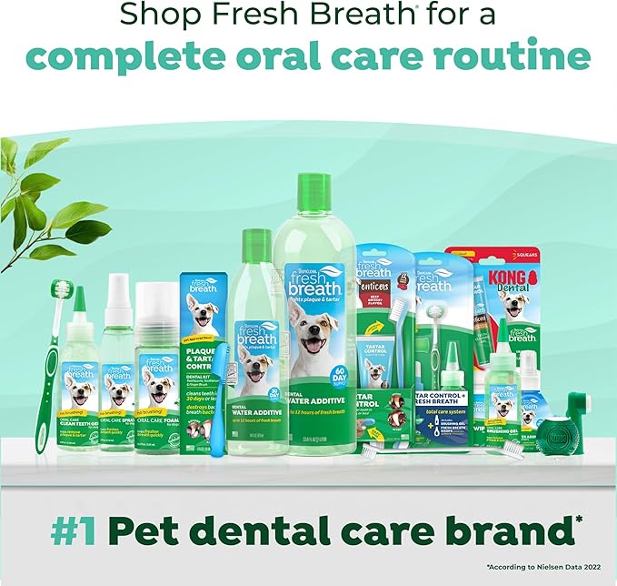 TropiClean Fresh Breath Water Additive for Puppies, Teeth Cleaning and Breath Freshener Solution, No Toothpaste or Toothbrush Required, 16oz.