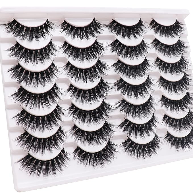 Losha Eyelashes Natural Look Faux Mink Lashes Pack Handmade Fluffy False Eyelashes 14 Pairs Eye Lashes (811)